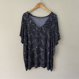 Penningtons Modern Animal Print Stretch Jersey Knit Top Size 5X